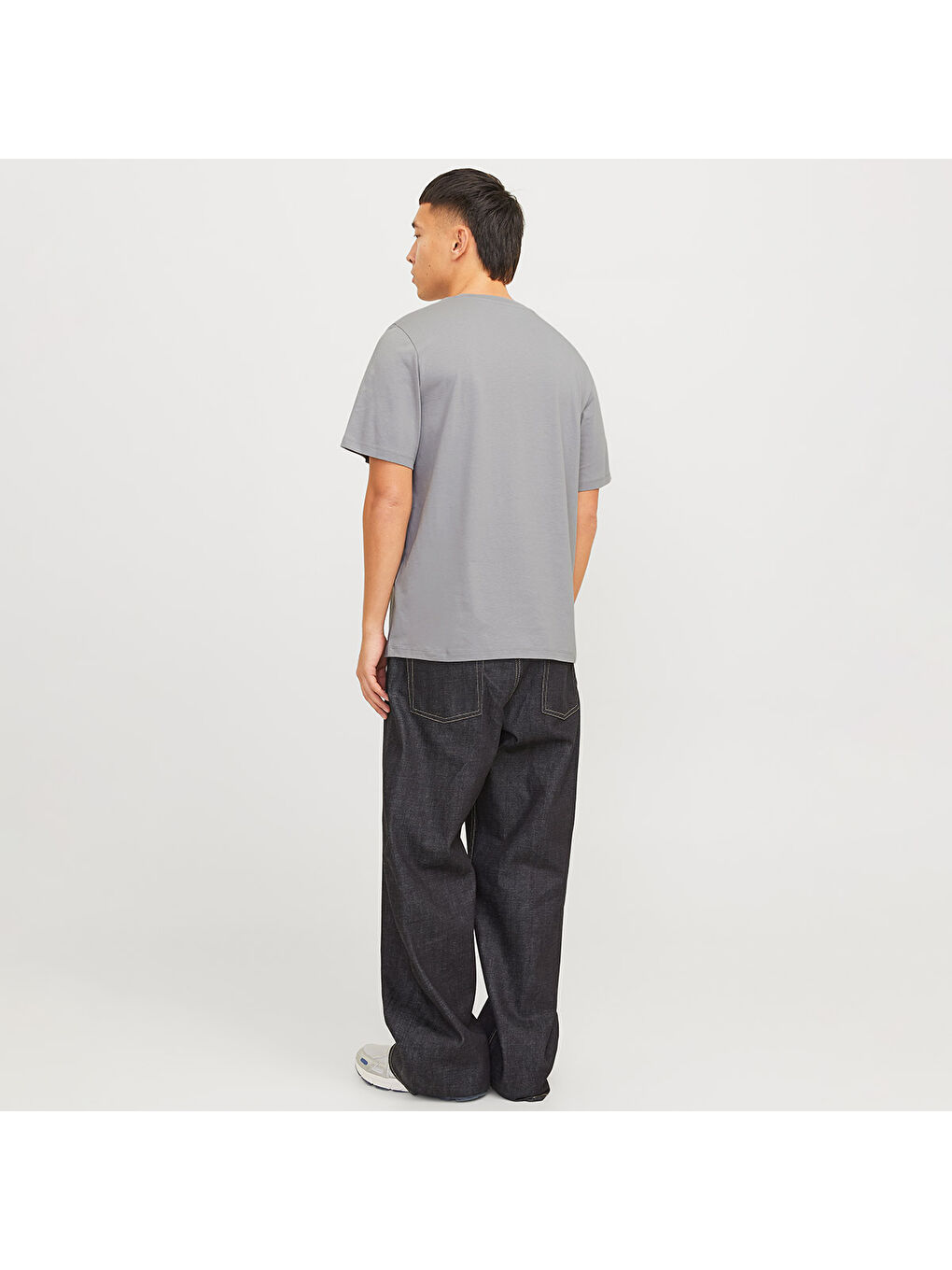 Corp Logo Ss O Neck Erkek Gri Yuvarlak Yaka Spor Tişört-4