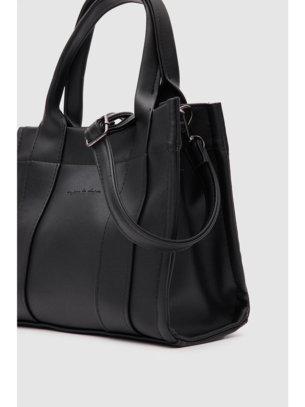 Bonnie Deri Tote Bag Siyah-2