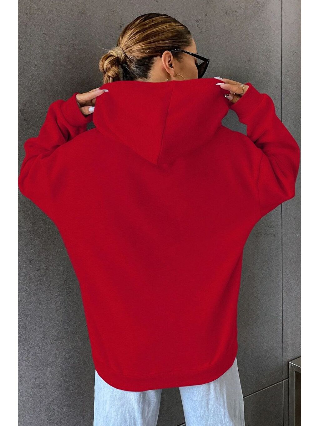 uyguntarz Kırmızı Unisex Houston Baskılı Sweatshirt - 1