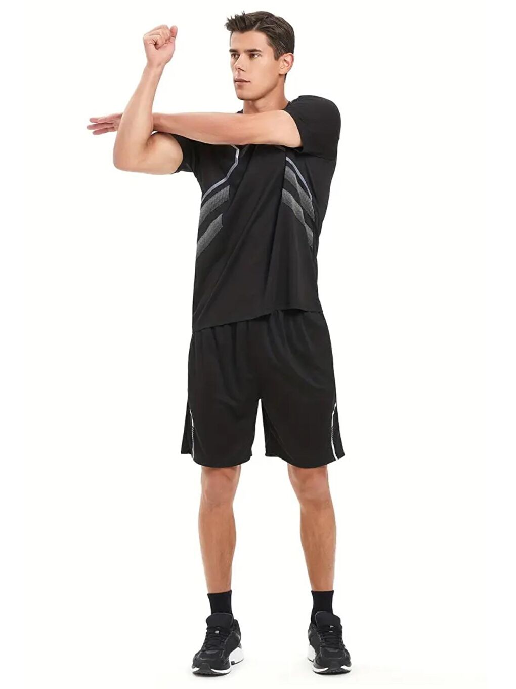 Oksit Siyah Fusto Mikro Polyester Slim Fit Performans Antrenman Sporcu Erkek Tshirt - 2