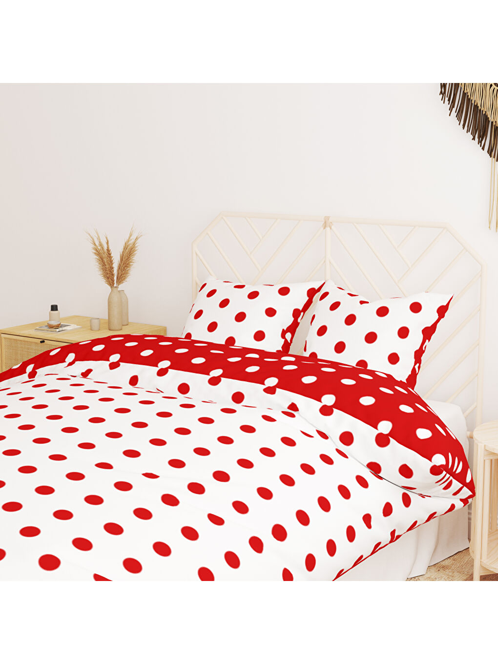 Karışık Sevgililer Günü Özel Çift Kişilik Pamuklu Nevresim Takımı 200x220 cm Çift Taraf Baskılı-1