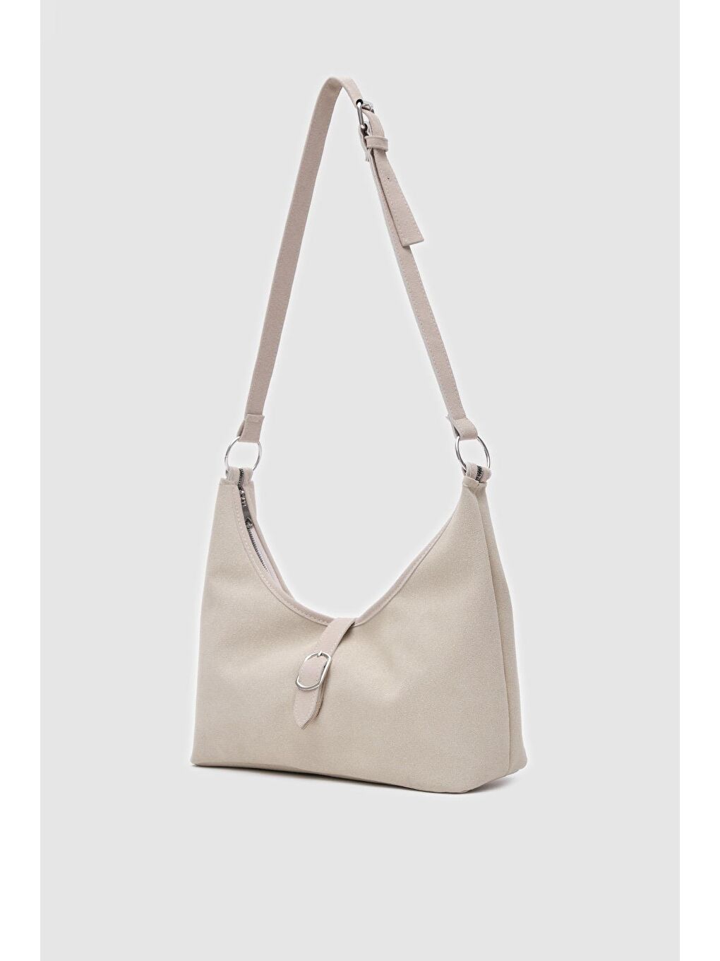 Ekru Marilla Süet Vintage Omuz Çantası Krem-1