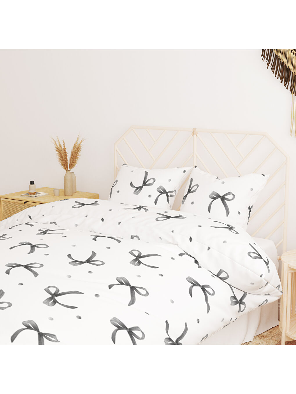 Karışık Sevgililer Günü Özel Çift Kişilik Pamuklu Nevresim Takımı 200x220 cm Çift Taraf Baskılı