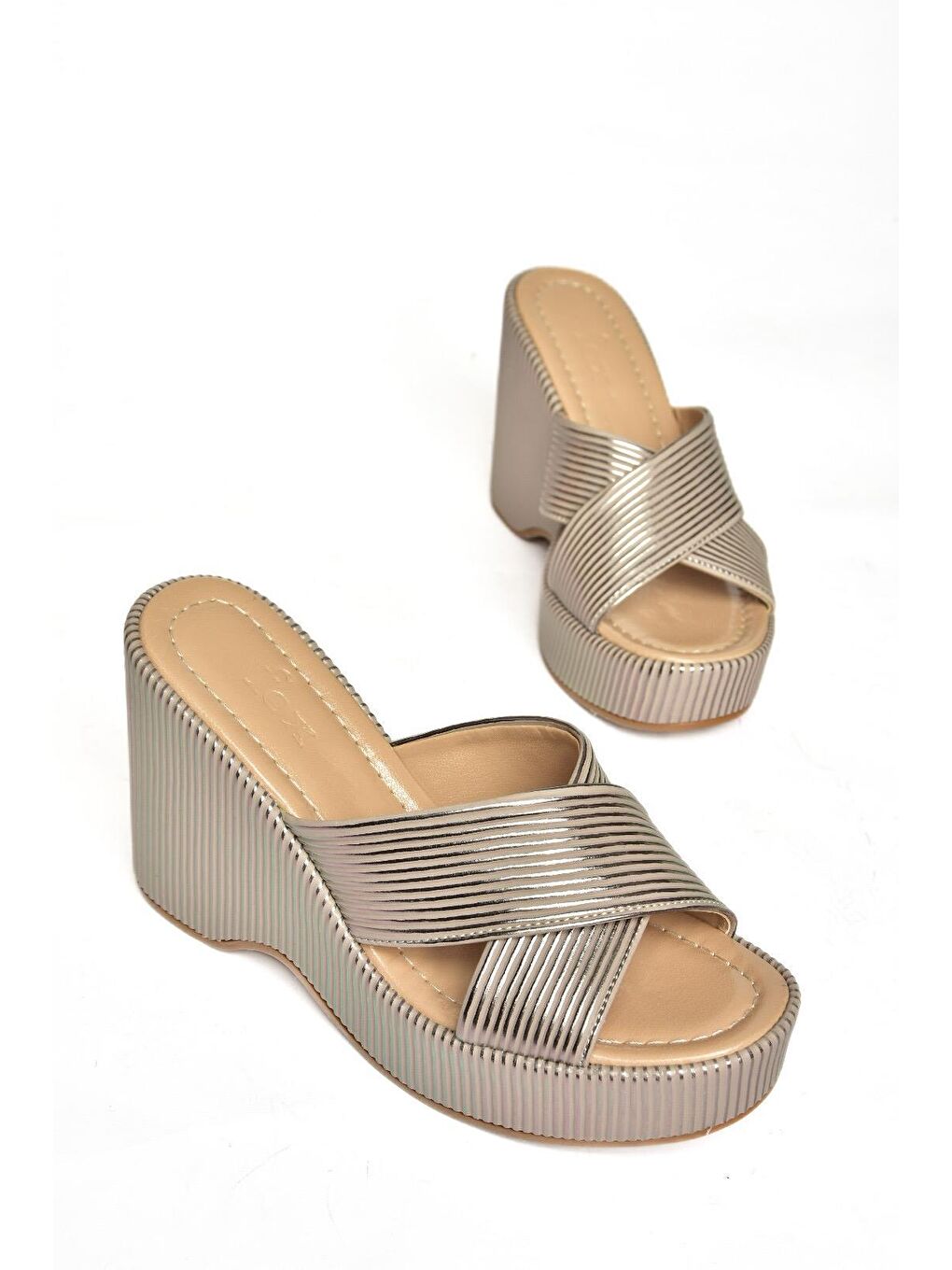 Antrasit S2501014 Platin Kadın Terlik-2