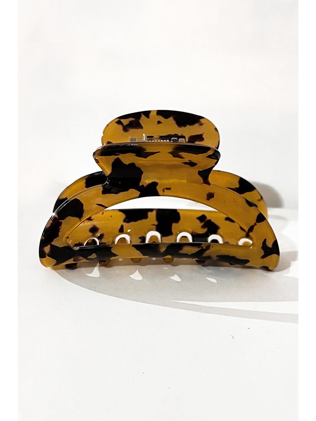 Kahverengi Betty kaplumbağa Sırtı Lüks Asetat Pencereli Mandal Toka-2