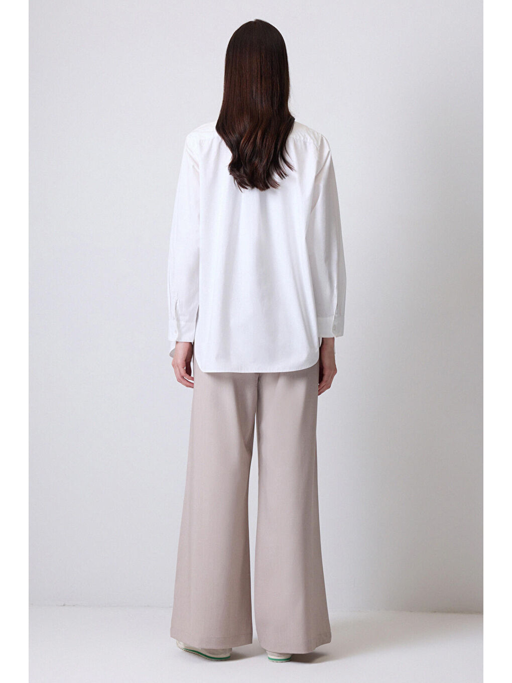 Bej Beli Lastikli Nervürlü Pantolon-3