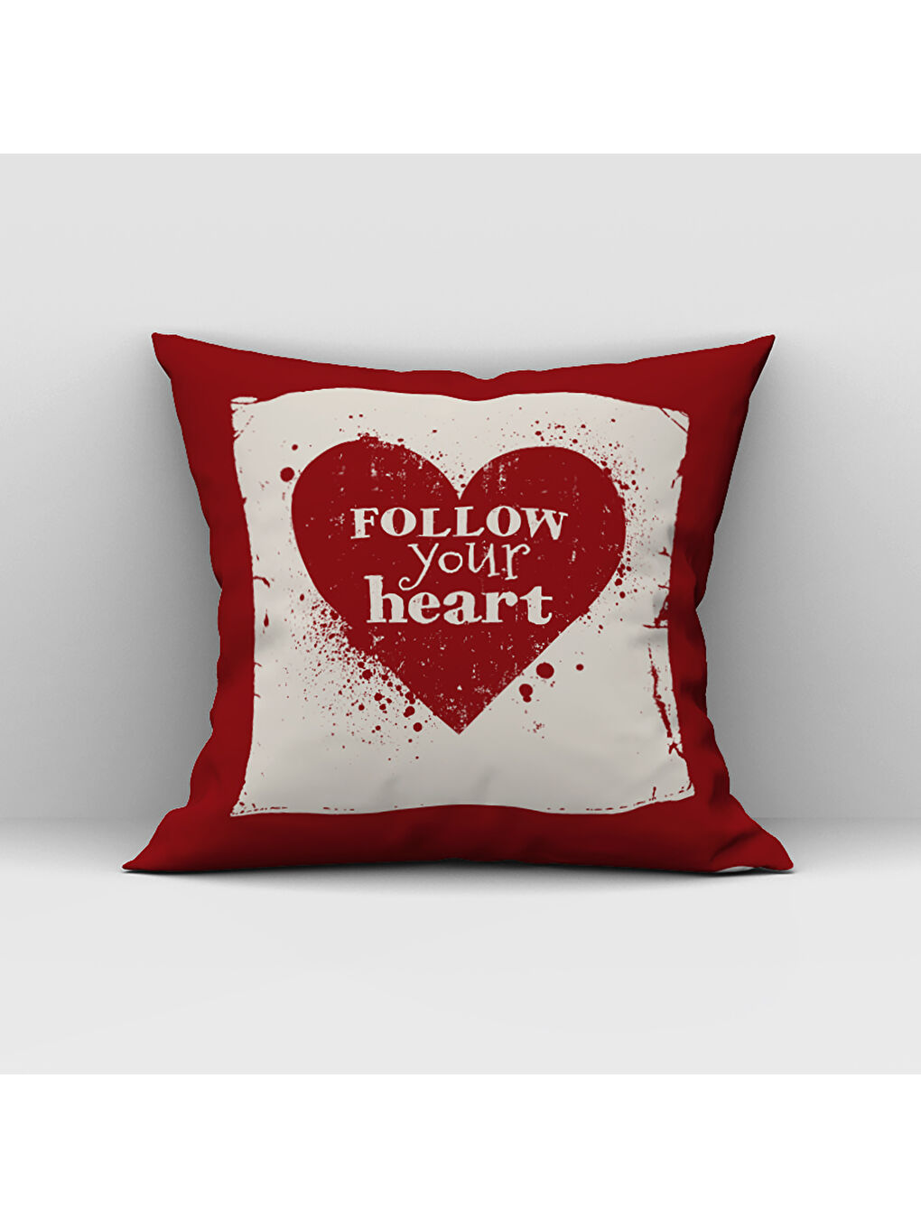 Karışık Sevgililer Günü Özel Kalp Desenli Çift Taraflı Baskılı Kadife Kırlent Kılıfı   43x43 cm-1
