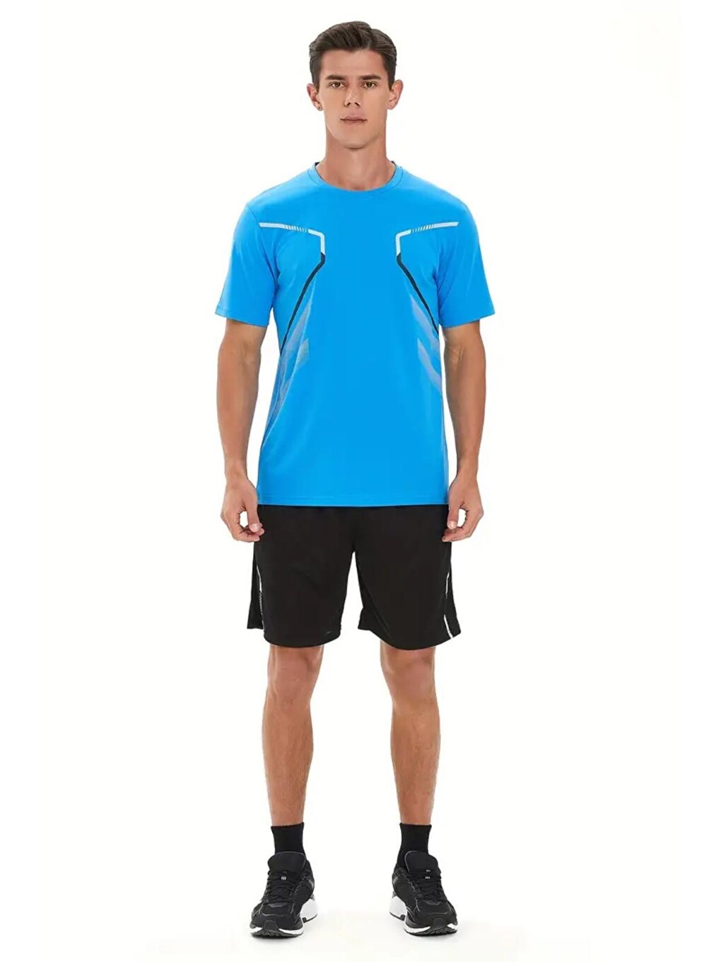 Mavi Fusto Mikro Polyester Slim Fit Performans Antrenman Sporcu Erkek Tişört-2