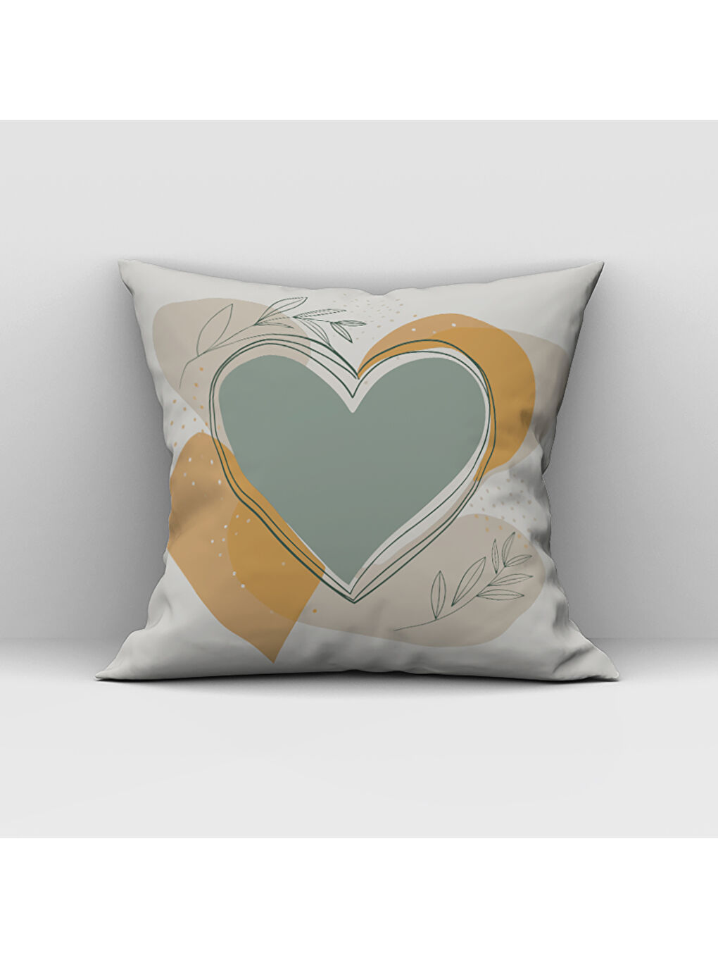 Karışık Sevgililer Günü Özel Kalp Desenli Çift Taraflı Baskılı Kadife Kırlent Kılıfı   43x43 cm-1