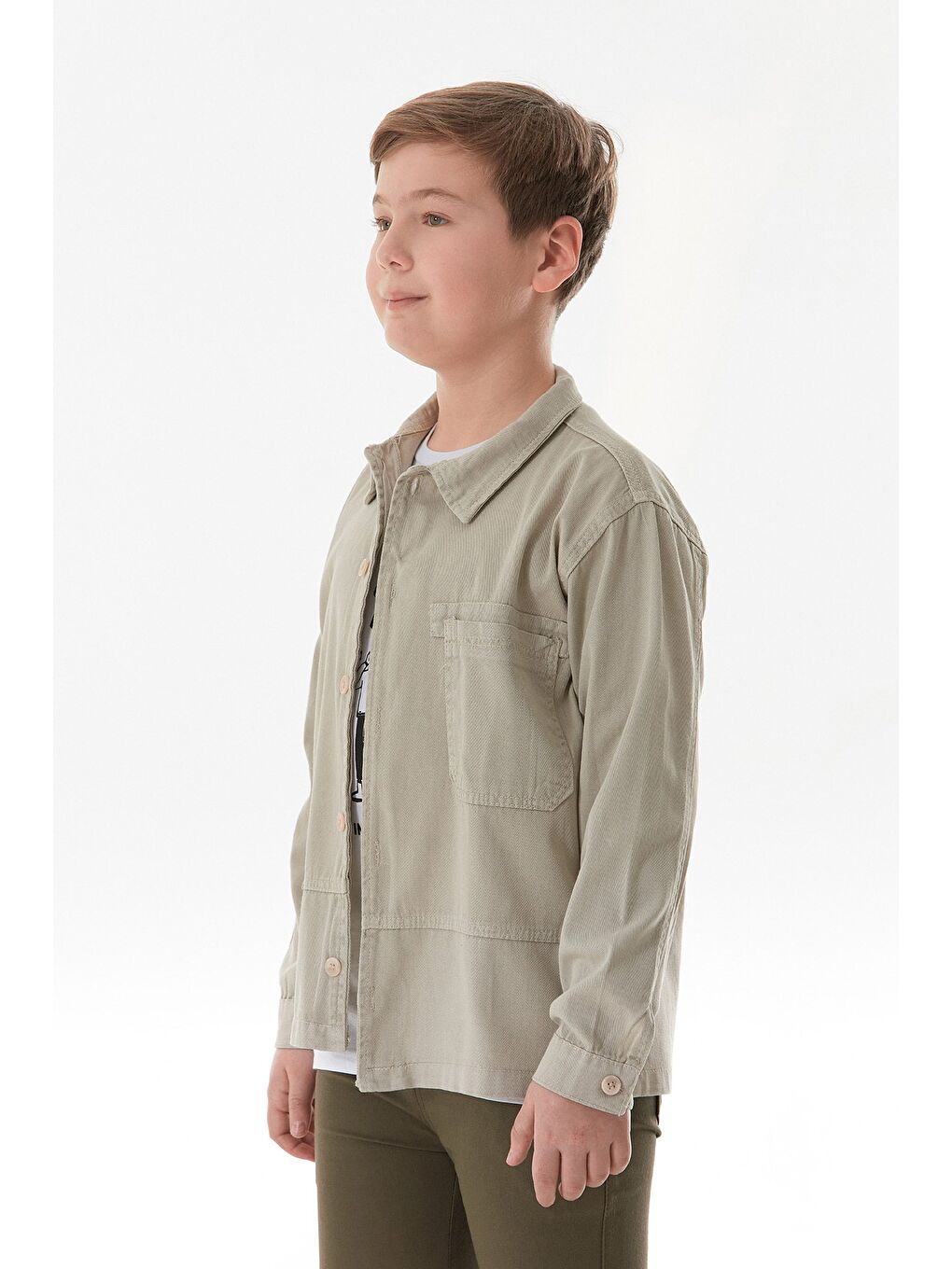 Bej %100 Pamuk Baskılı i Cepli 2 Li Erkek Çocuk Takım-2