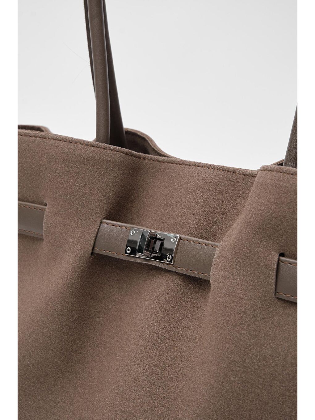 Bej Versay Süet Omuz Çantası Vizon-2