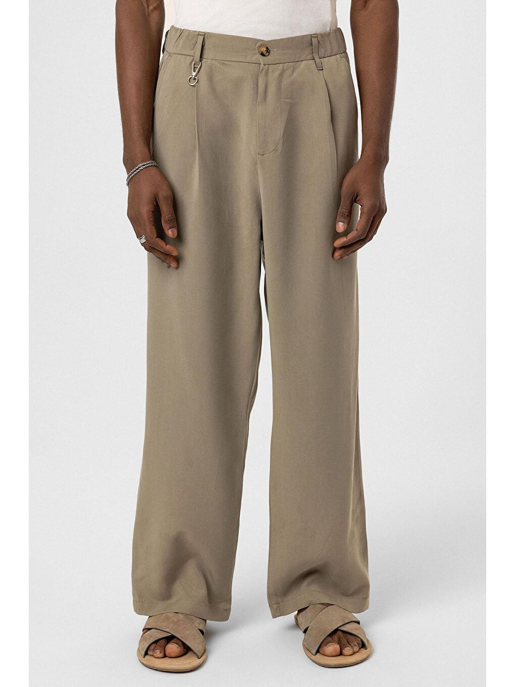 Relaxed Fit Kumaş  Erkek Pantolon Haki-1