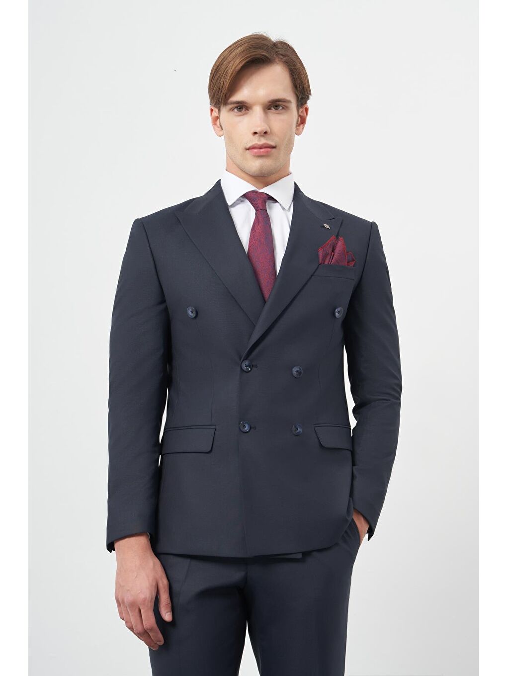 Koyu Lacivert 6 Drop Slim Fit Classic Takım Elbise 1001245172-1