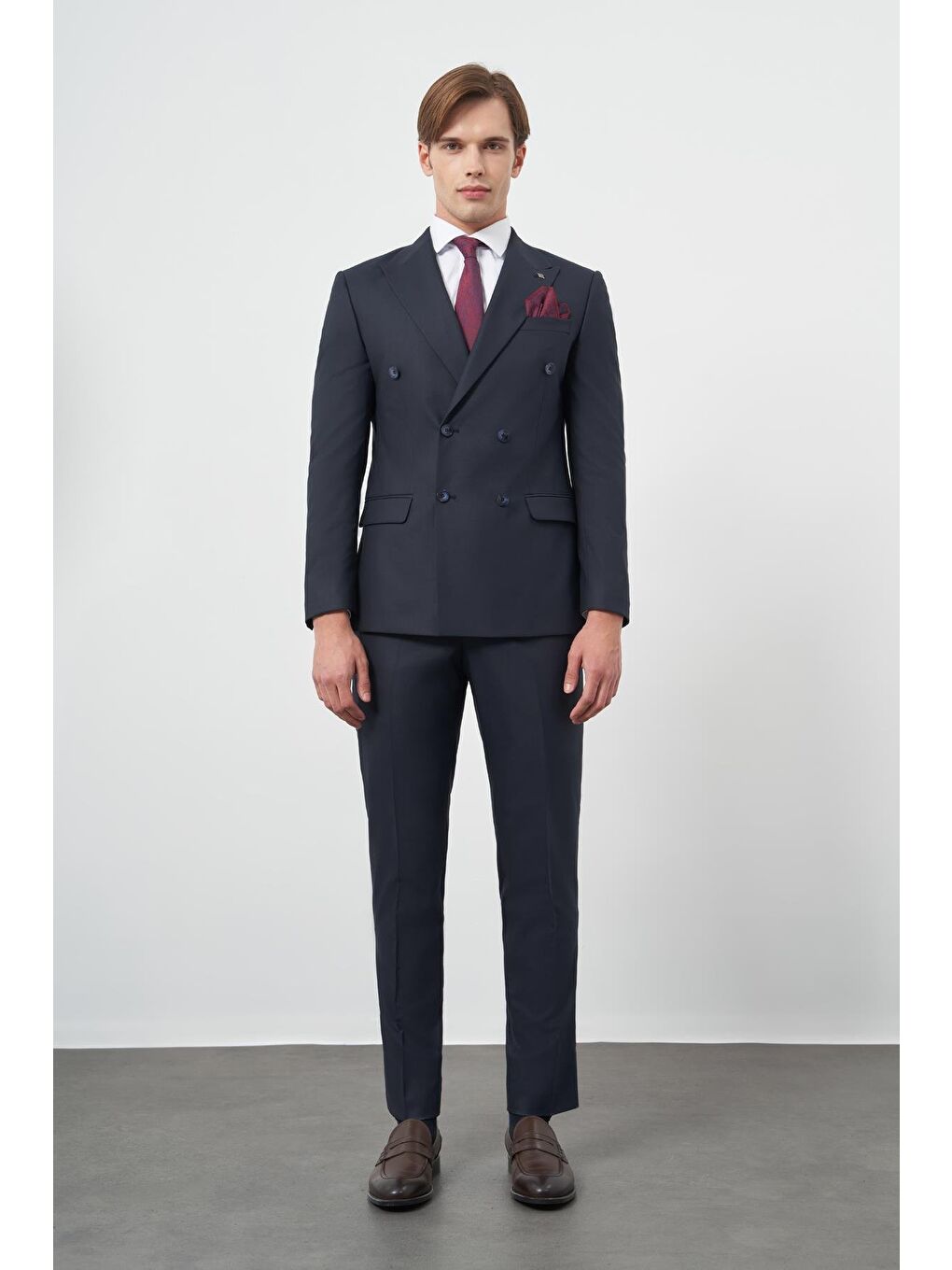 Koyu Lacivert 6 Drop Slim Fit Classic Takım Elbise 1001245172-3