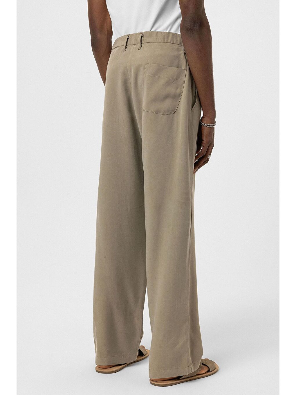 Relaxed Fit Kumaş  Erkek Pantolon Haki-6