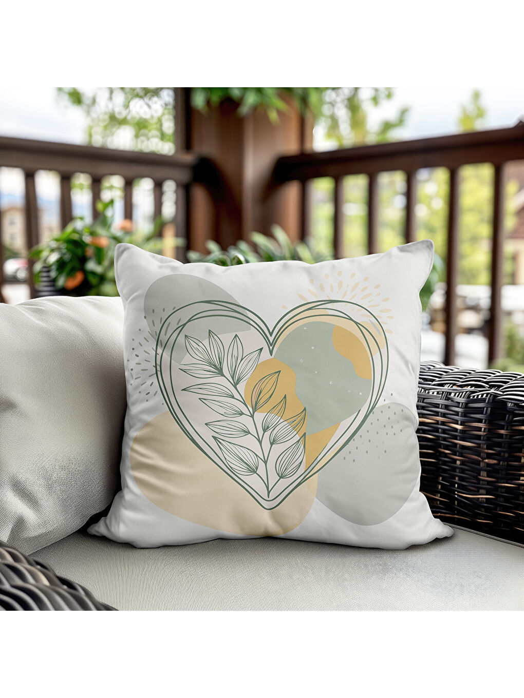 Karışık Sevgililer Günü Özel Kalp Desenli Çift Taraflı Baskılı Kadife Kırlent Kılıfı   43x43 cm