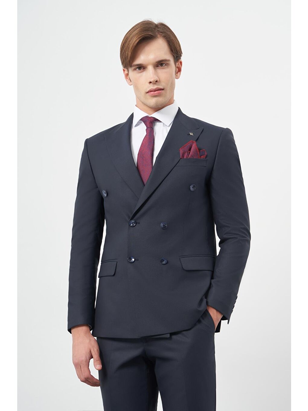 Koyu Lacivert 6 Drop Slim Fit Classic Takım Elbise 1001245172-6