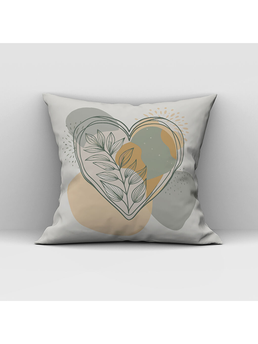 Karışık Sevgililer Günü Özel Kalp Desenli Çift Taraflı Baskılı Kadife Kırlent Kılıfı   43x43 cm-1