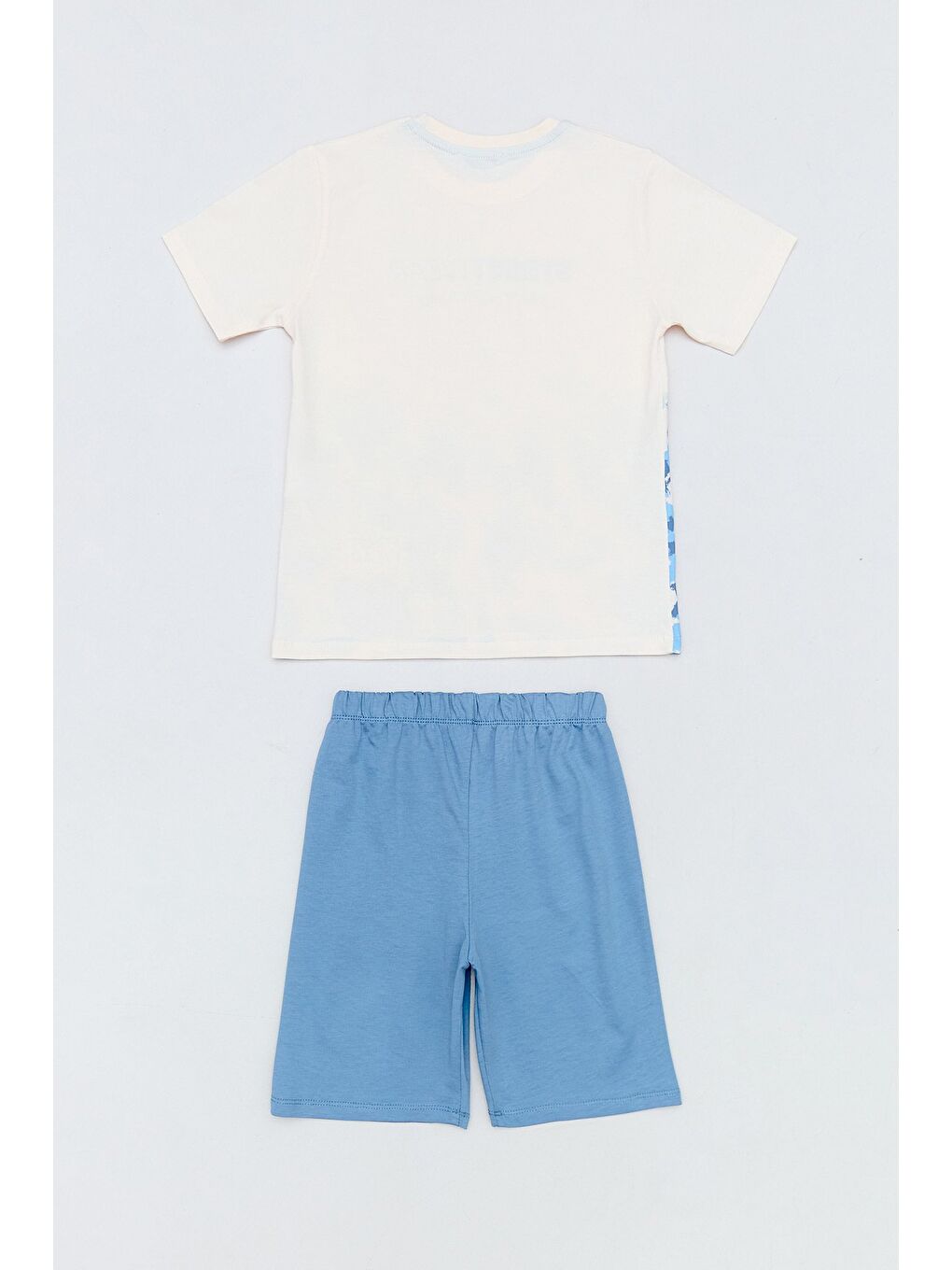 Mavi Street Wear Yazı Baskılı Şortlu 2 Li Erkek Çocuk Takım-1