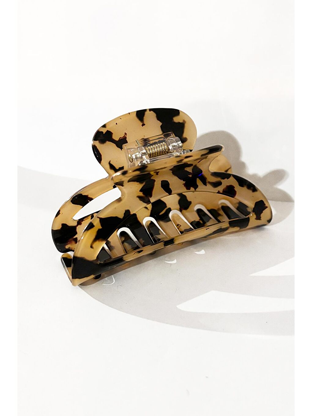 Bej Betty kaplumbağa Sırtı Lüks Asetat Pencereli Mandal Toka