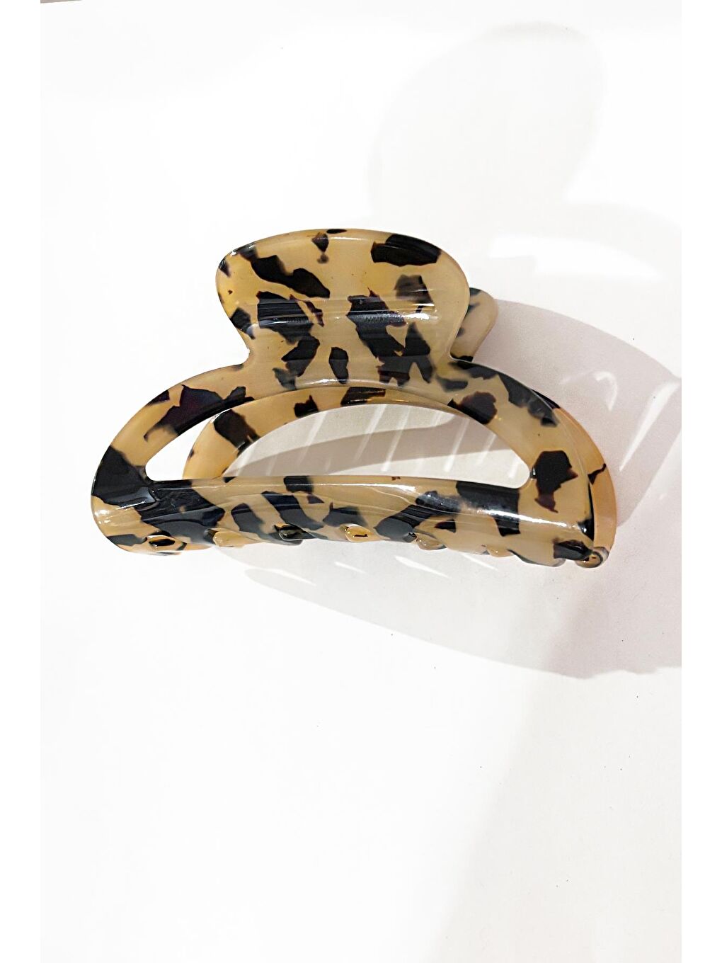 Bej Betty kaplumbağa Sırtı Lüks Asetat Pencereli Mandal Toka-1