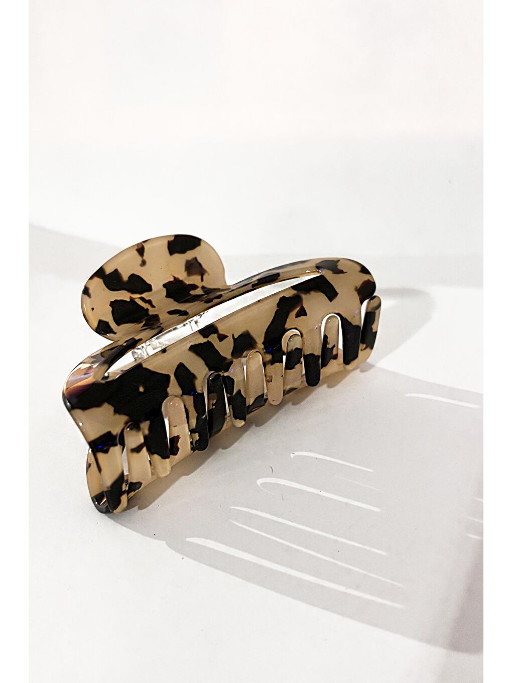 Bej Betty kaplumbağa Sırtı Lüks Asetat Pencereli Mandal Toka-2