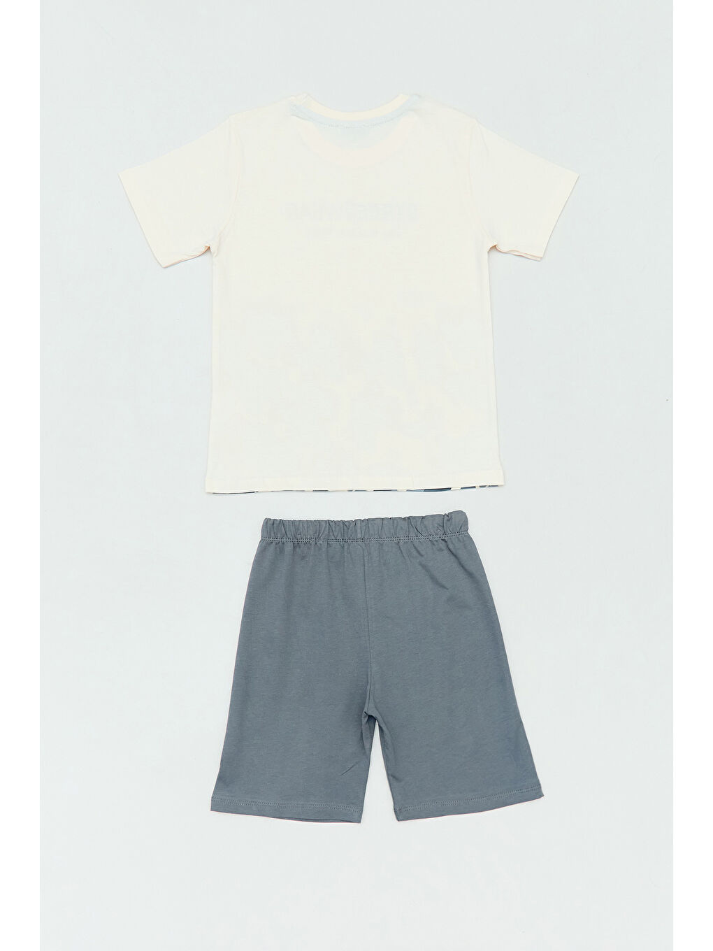 Antrasit Street Wear Yazı Baskılı Şortlu 2 Li Erkek Çocuk Takım-1