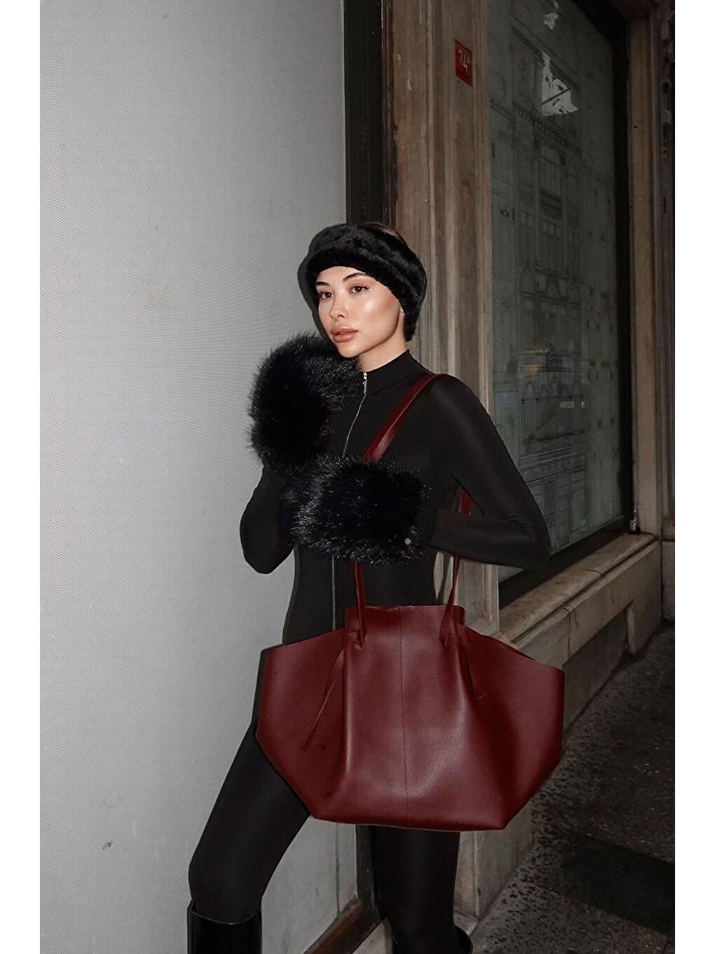 Moss Omuz Çantası Bordo-5