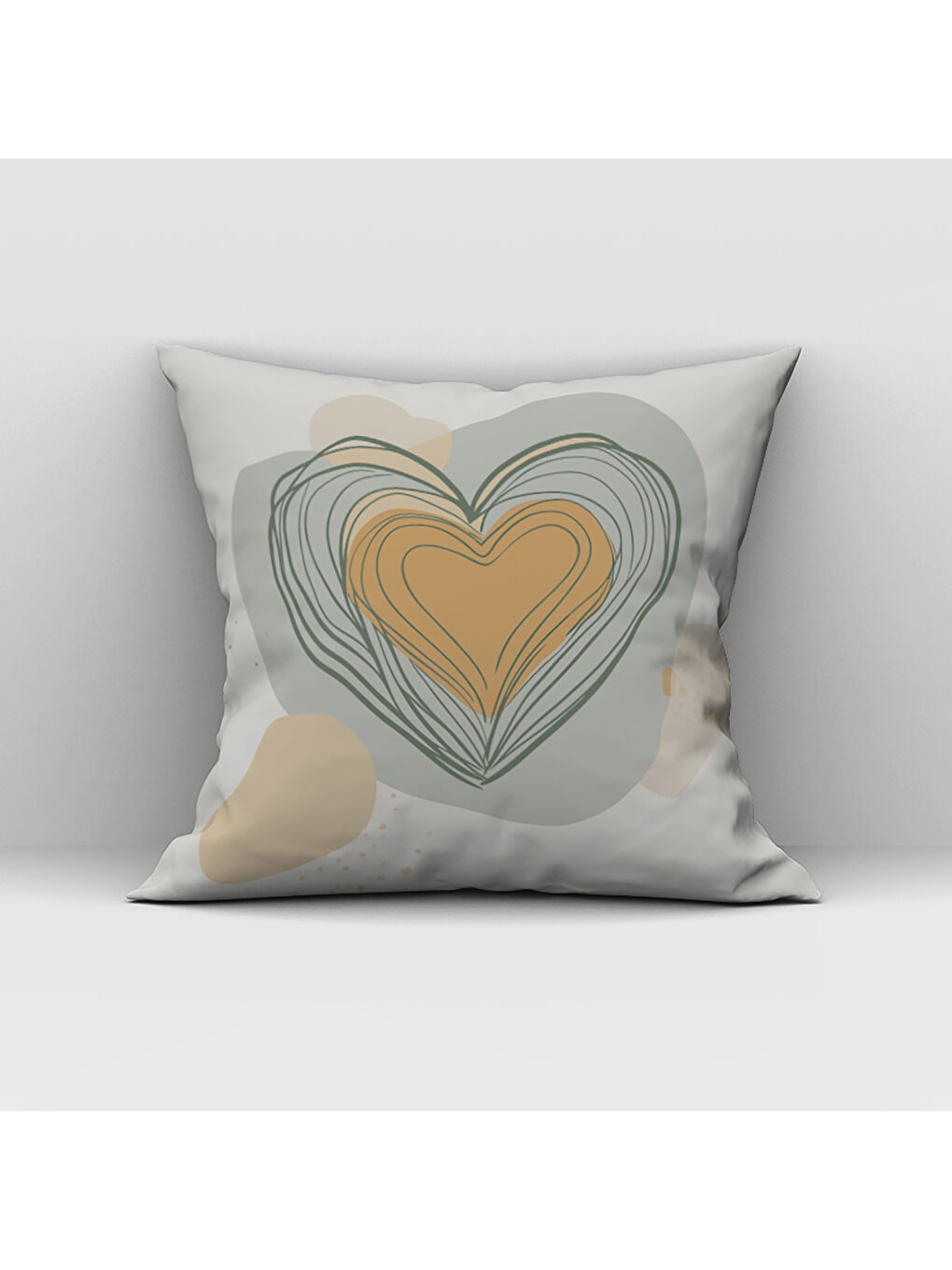 Karışık Sevgililer Günü Özel Kalp Desenli Çift Taraflı Baskılı Kadife Kırlent Kılıfı   43x43 cm-1
