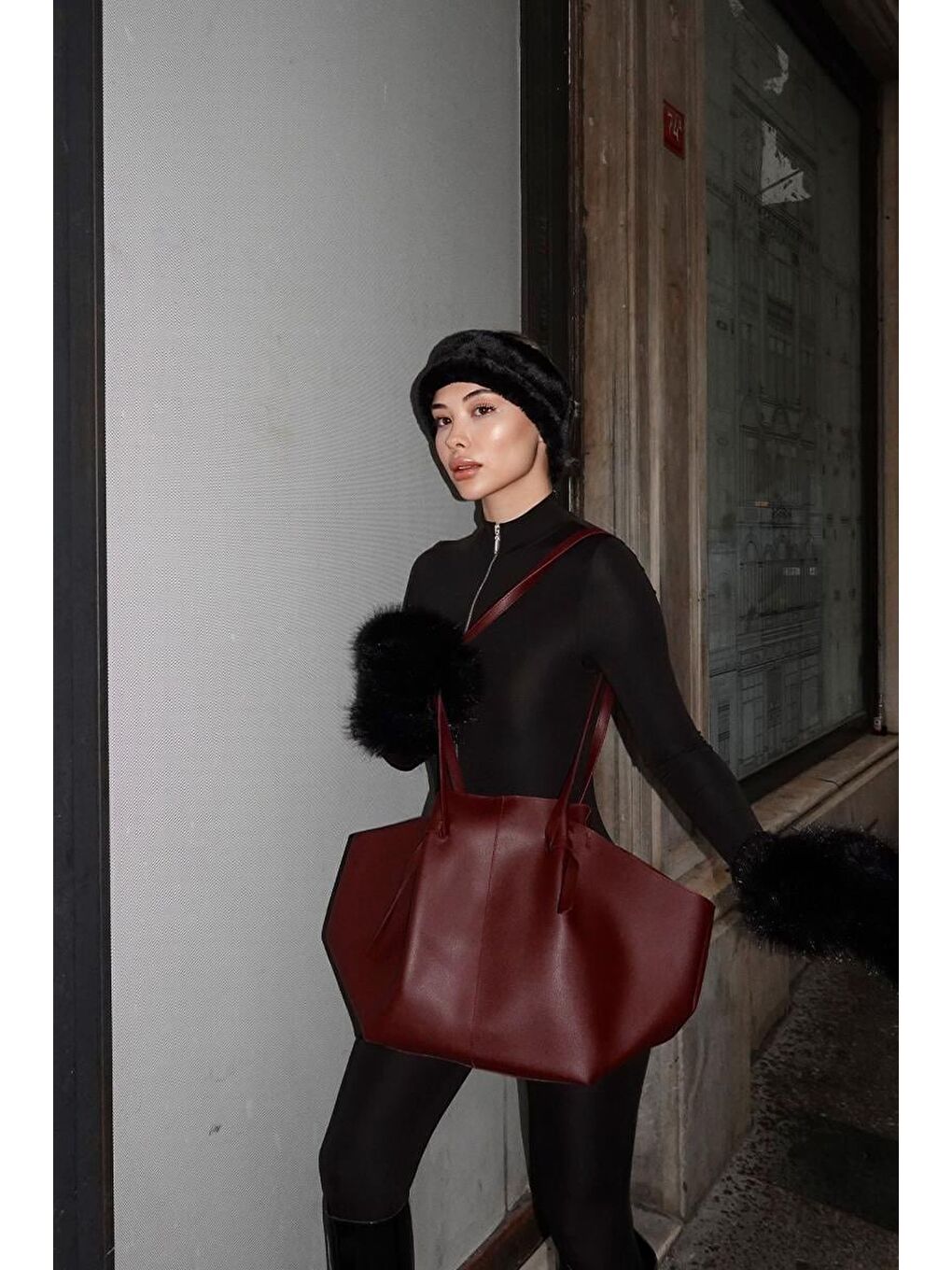 Moss Omuz Çantası Bordo-8