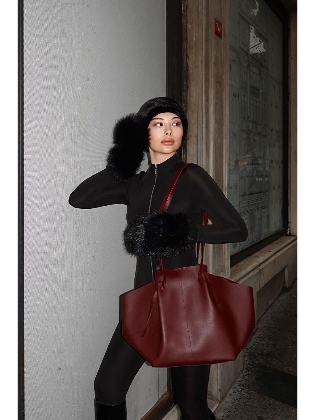 Moss Omuz Çantası Bordo-9