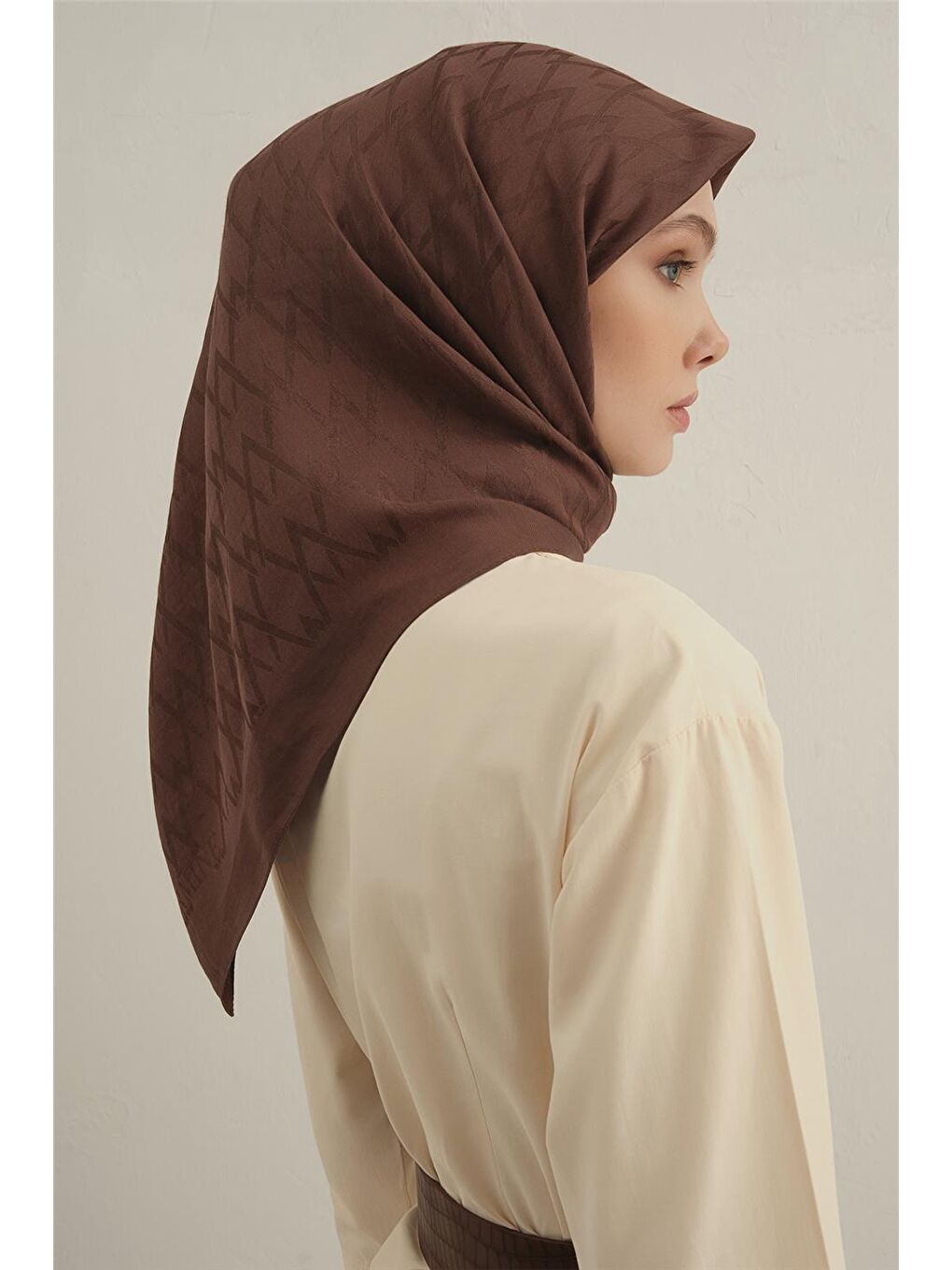 Kahverengi Lyocell Eşarp 1- 16-3