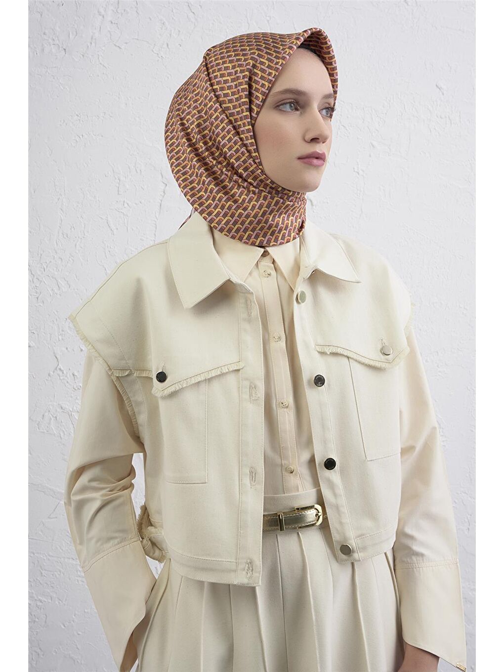 Turuncu Saf İpek Sura Eşarp 9417D 05-1