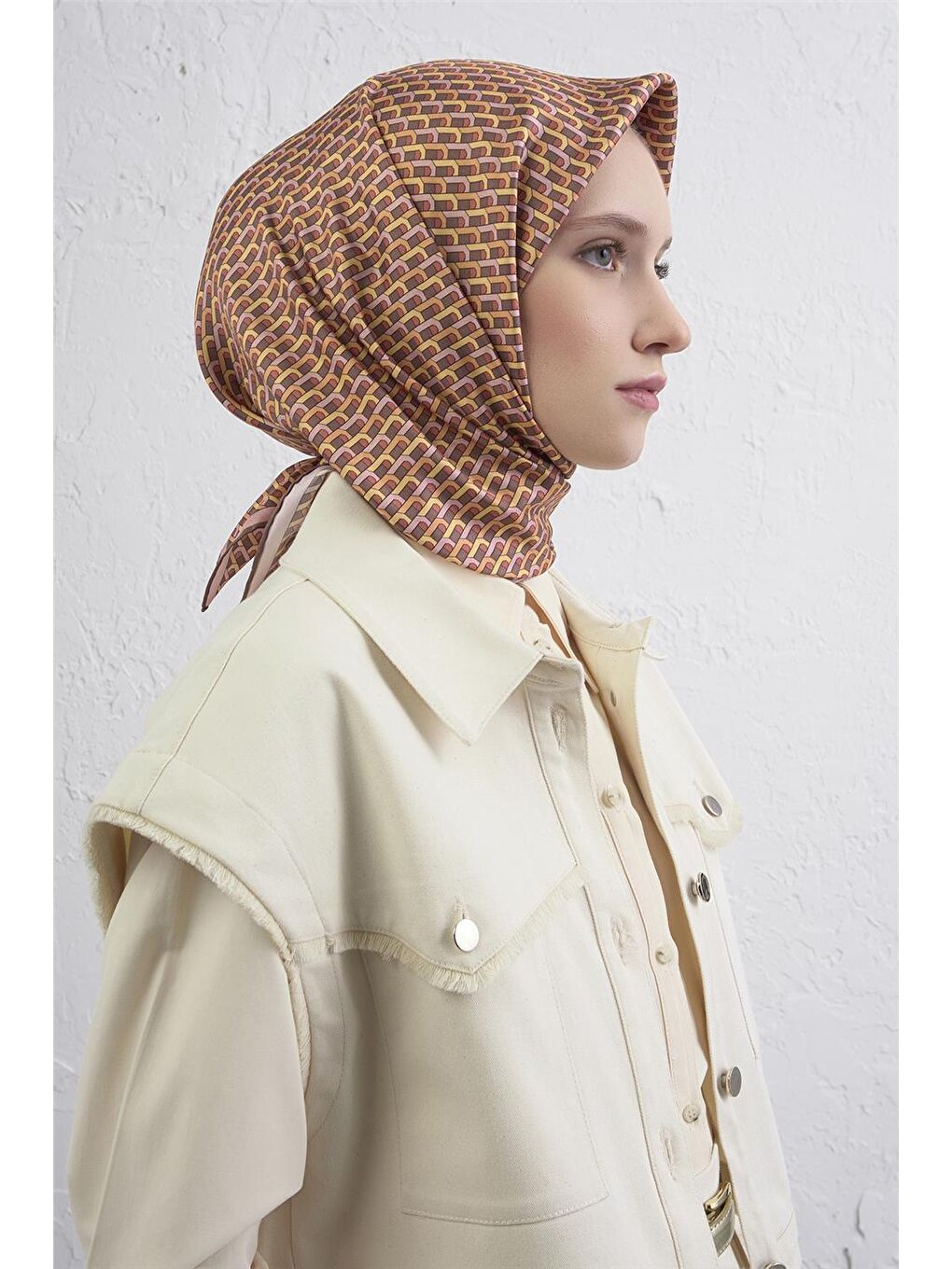 Turuncu Saf İpek Sura Eşarp 9417D 05-2