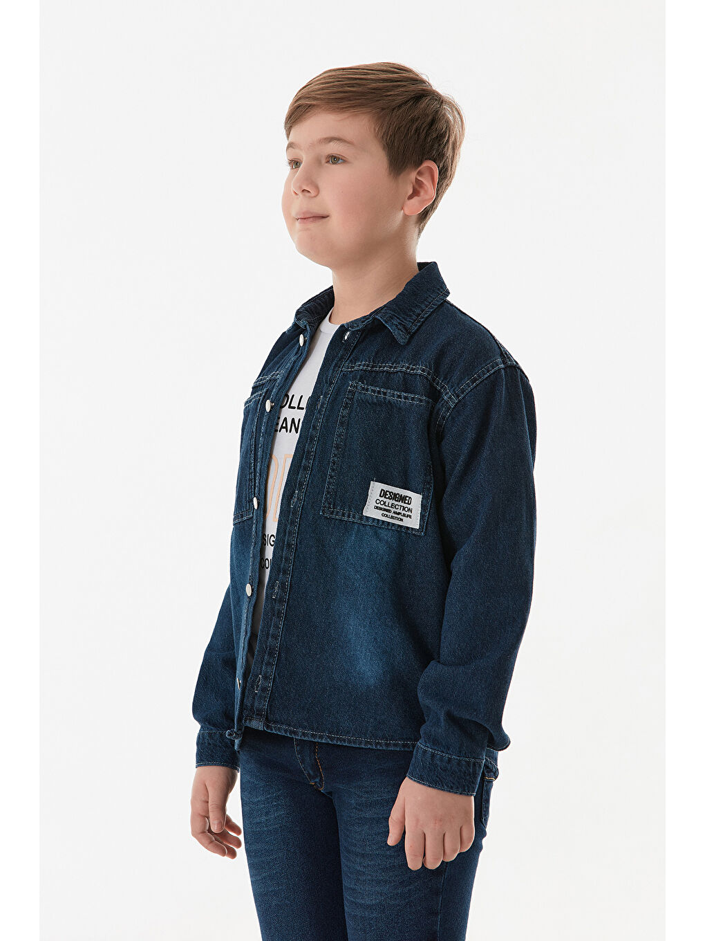 Mavi Yazı Baskılı Cepli 2 Li Erkek Çocuk Takım-2