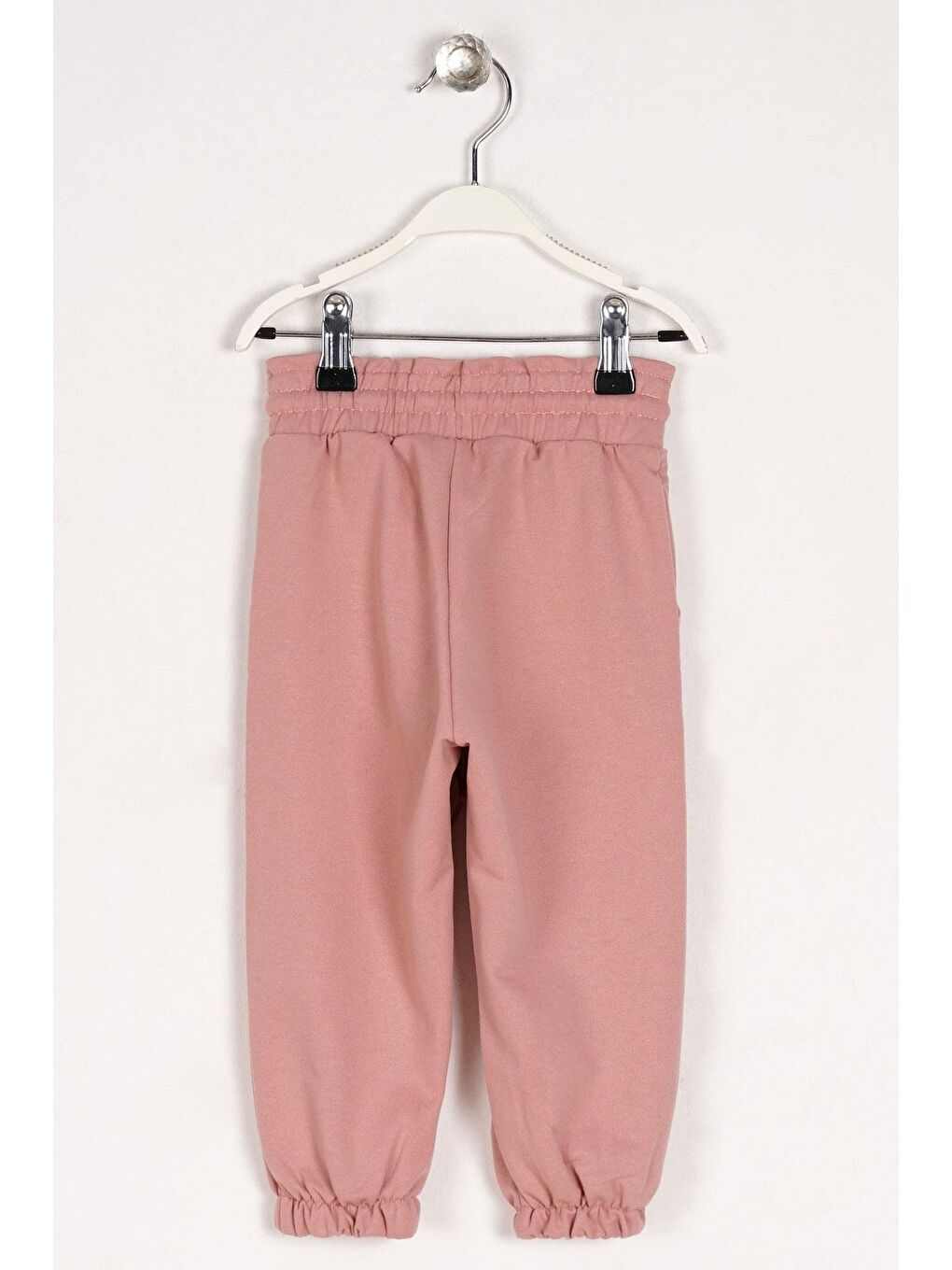 Pembe Lastik Paçalı Gül Kurusu Renk Kız Çocuk Eşofman Tek Alt-1