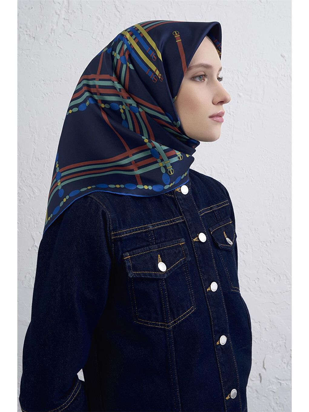 Karışık Saf İpek Sura Eşarp 9407D 51-1