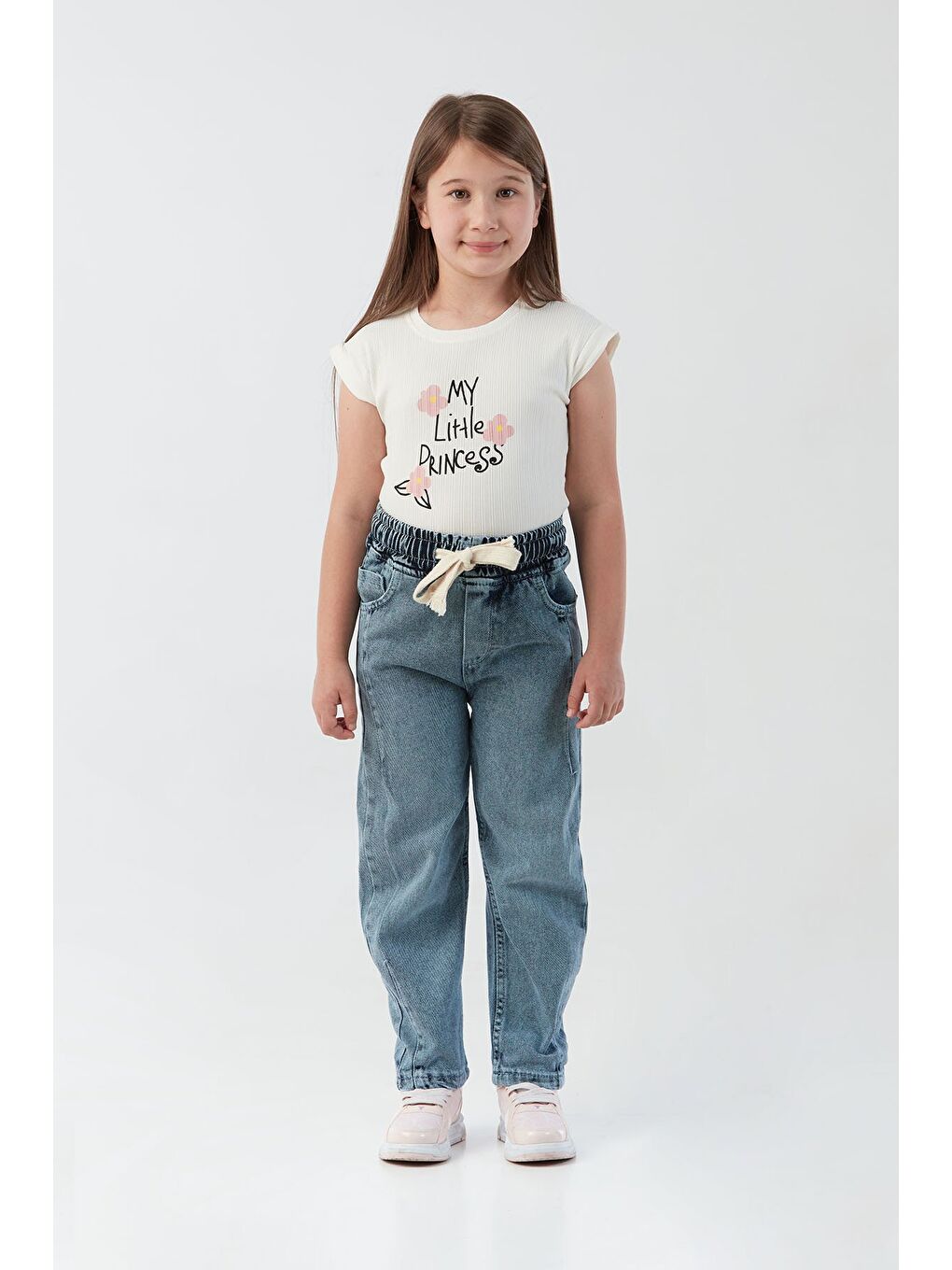 Mavi %100 Pamuk Kız Çocuk Jean Pantolon