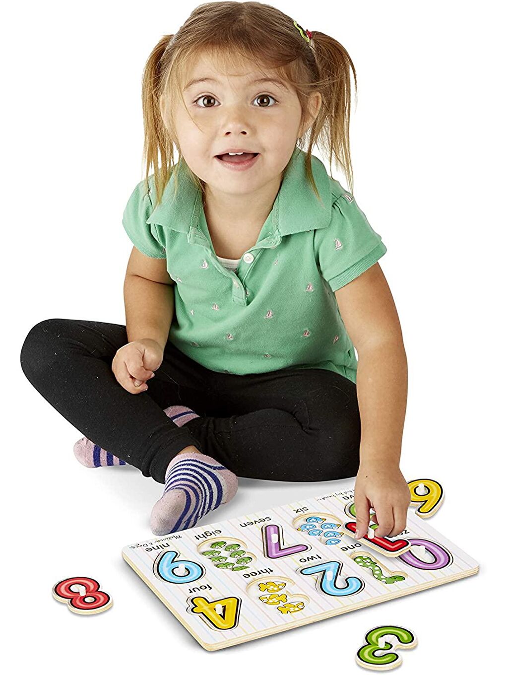 Melissa and Doug Karışık Ahşap Tutmalı Yapboz - Sayılar - 2