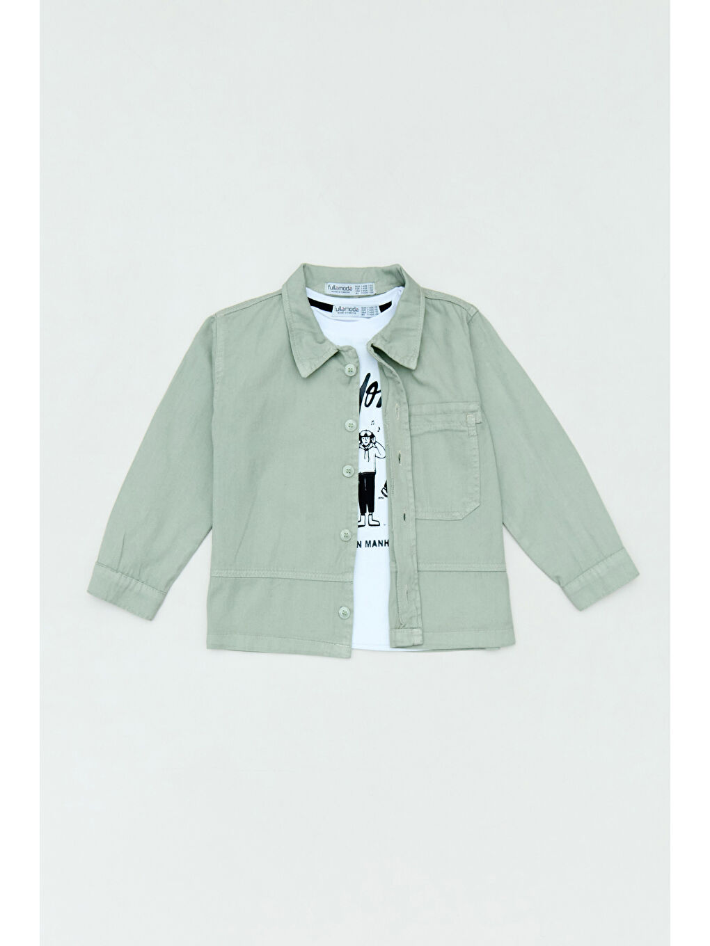 Turkuaz %100 Pamuk Baskılı i Cepli 2 Li Erkek Çocuk Takım