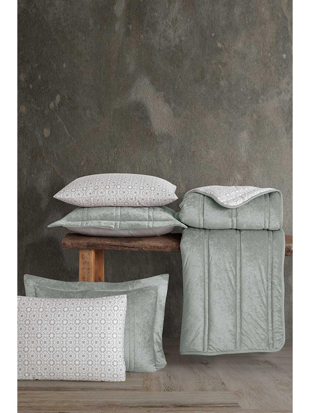 Elart Yeşil Fancy Comfort Set Çift Kişilik Adaçayı - 2