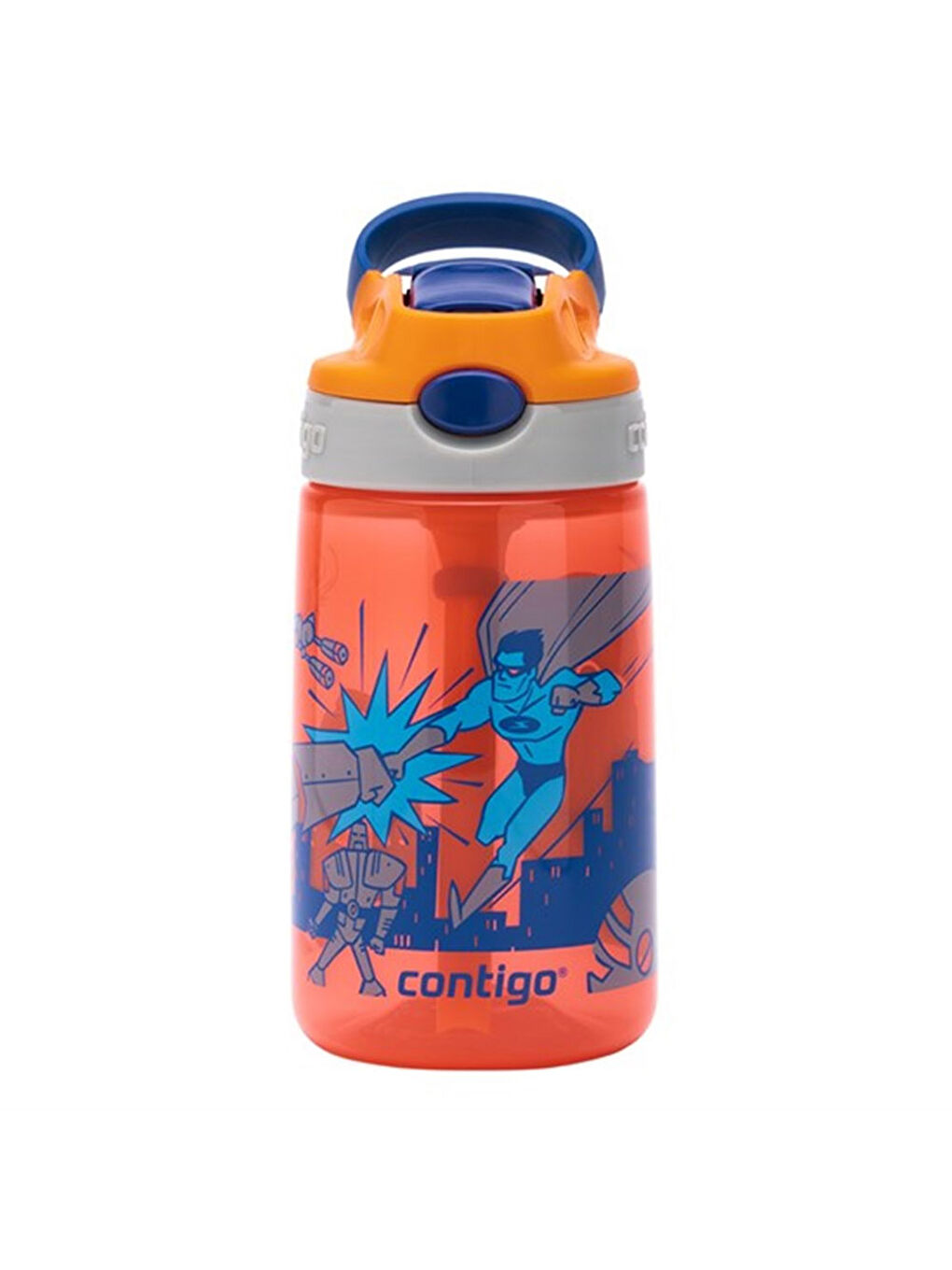 Contigo Turkuaz-Kırmızı Matara Gizmo Flip 420 Ml Süper Kahraman 1000 0745