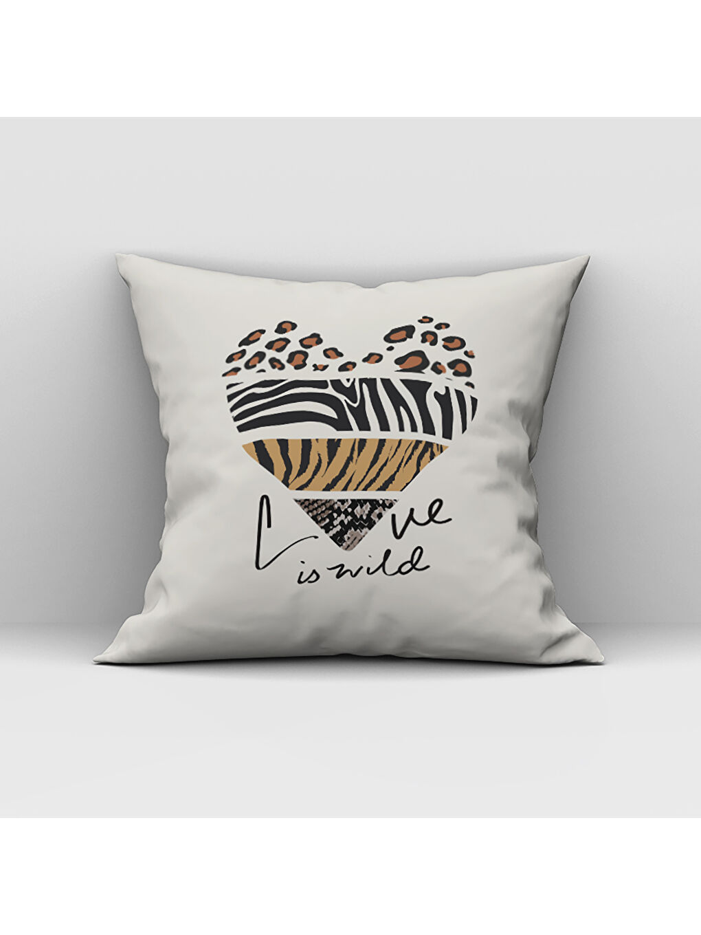 Karışık Sevgililer Günü Özel Kalp Desenli Çift Taraflı Baskılı Kadife Kırlent Kılıfı   43x43 cm-1