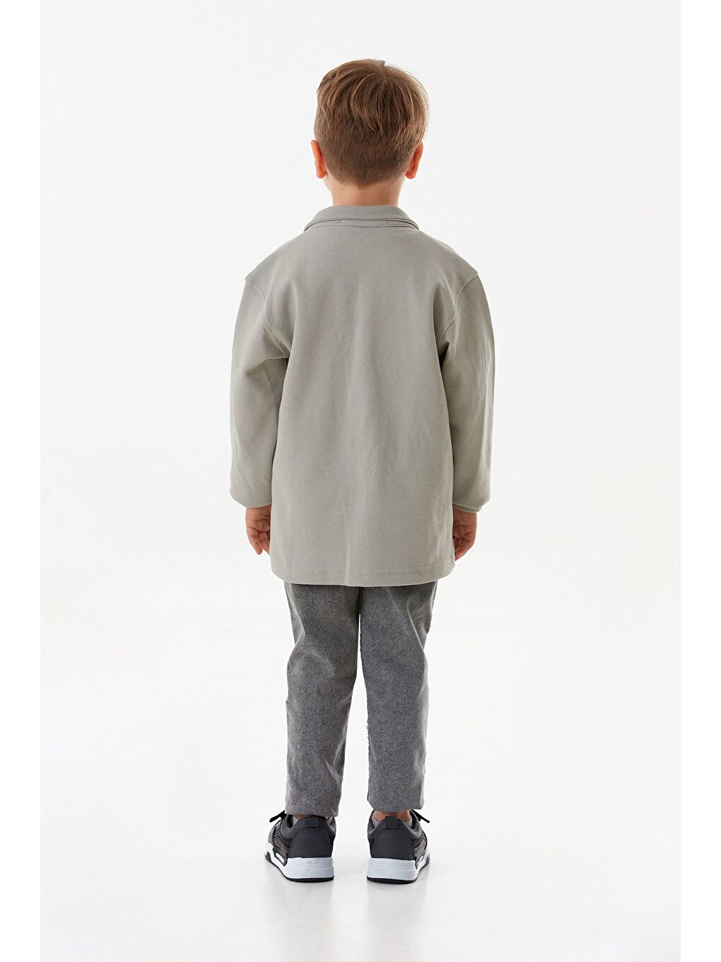 Gri %100 Pamuk Yazı Baskılı Çıtçıtlı 3 Lü Erkek Çocuk Takım-3