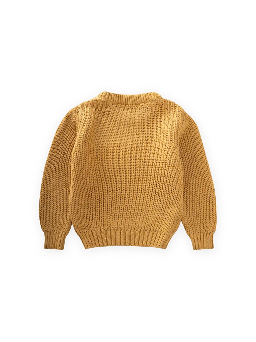 Bisiklet Yaka Selanik Triko Kazak 2-8 Yaş Hardal Sarı-1