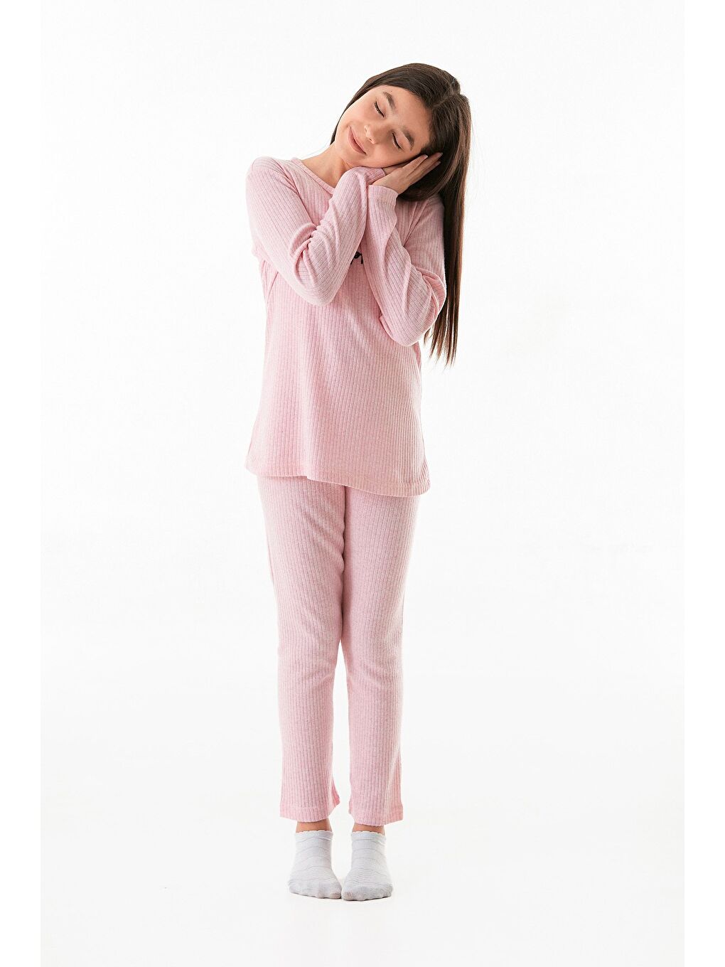 Pembe Love Baskılı Kız Çocuk Pijama Takımı-2