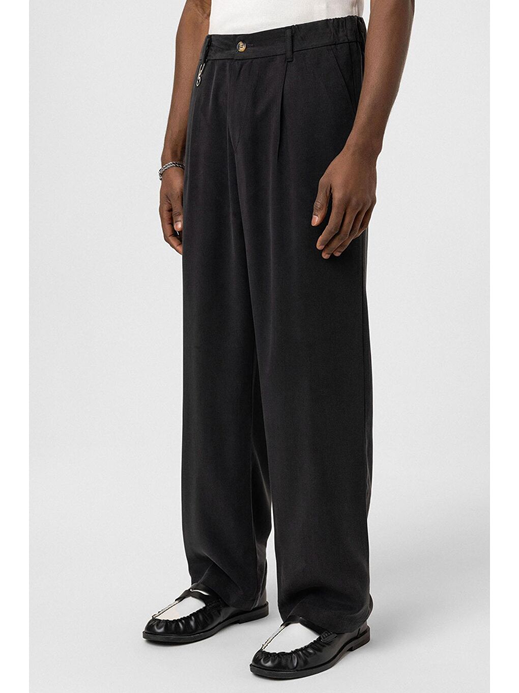 Relaxed Fit Kumaş  Erkek Pantolon Siyah-2
