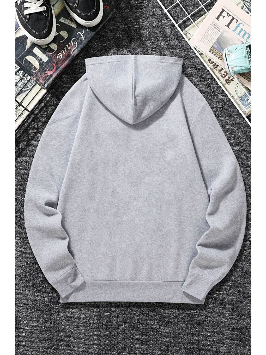 uyguntarz Gri Unisex Space Baskılı Sweatshirt - 1