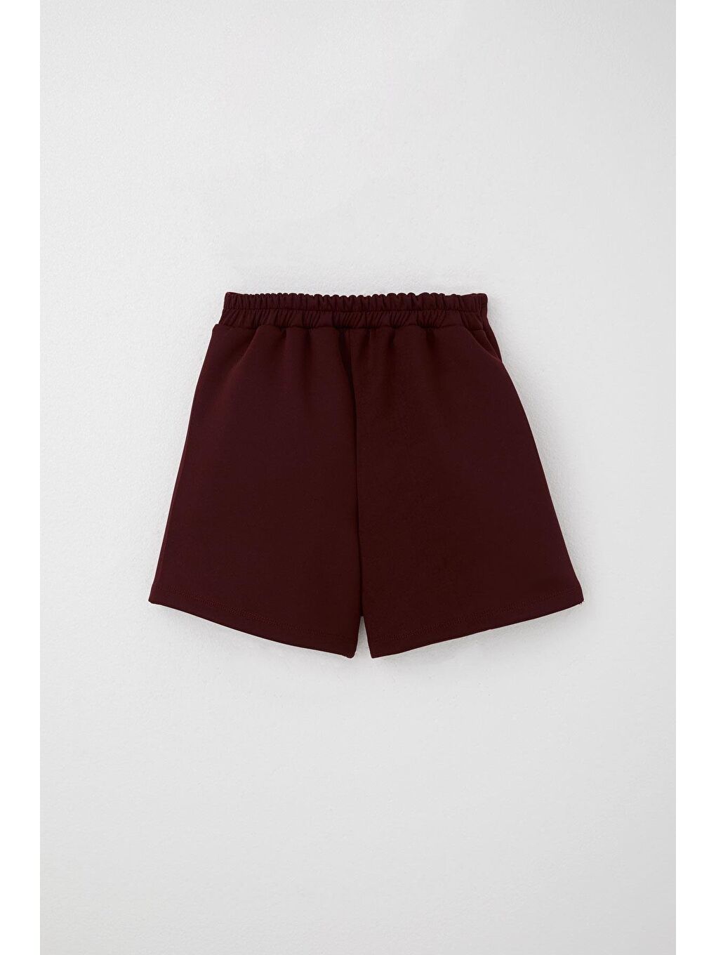 Kız Çocuk Şort Etek Düğme Aksesuarlı Beli Lastikli Bordo (6-12 Yaş)-1