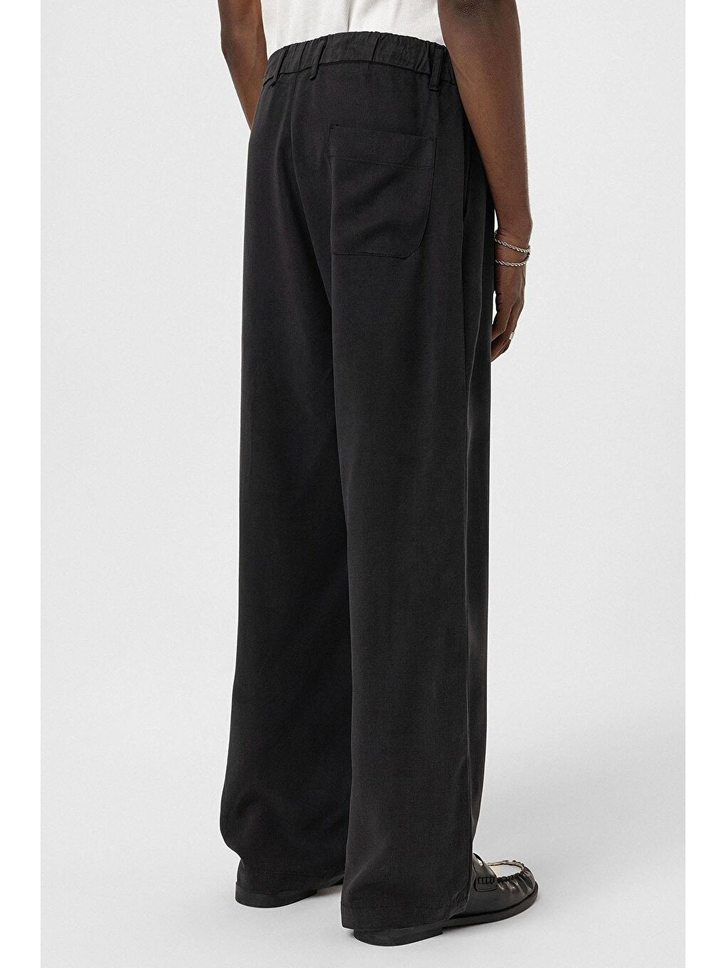 Relaxed Fit Kumaş  Erkek Pantolon Siyah-4